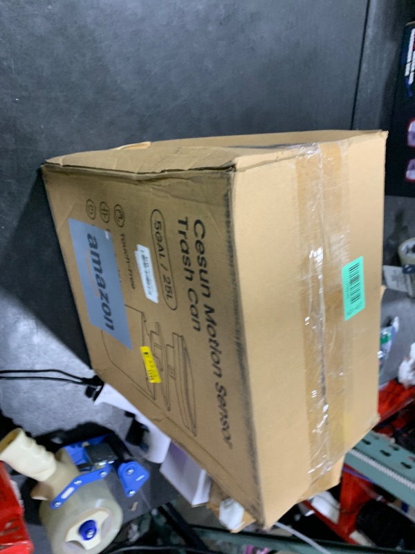 Photo 1 of Cesun Motion Sensor Trash Can, 5 Gallon Automatic Bathroom Garbage Can with Lid, Touchless Smart Plastic Slim Wastebasket for Bathroom, Office, rv, Bedroom, Living Room, Black