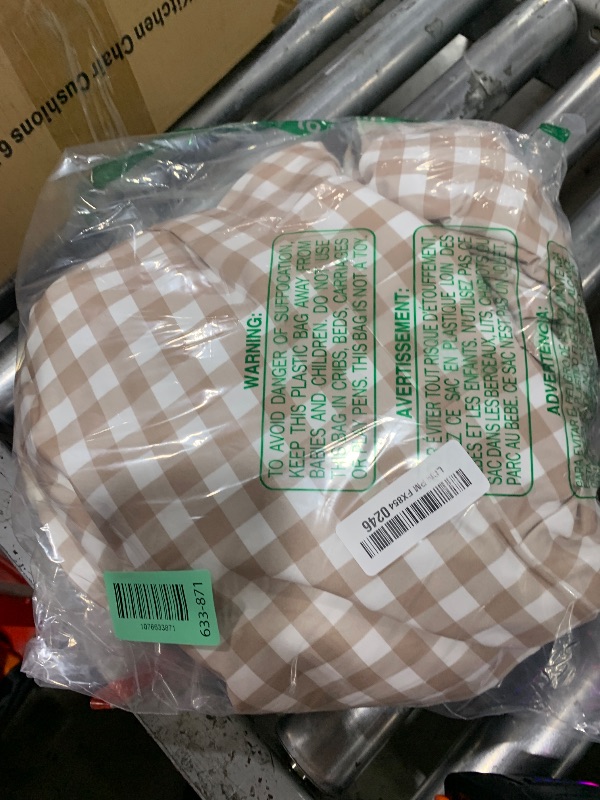 Photo 1 of Andency Gingham Duvet Cover Full, Tan Brown Ruffle Farmhouse Shabby Chic Duvet Cover, 3 Pieces Soft Pre-Washed Polyester Duvet Cover Set with Zipper Closure & Corner Ties, 79x90Inch