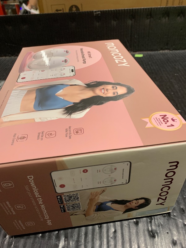 Photo 1 of Momcozy M5 Smart APP Controlled Wearable Breast Pump, Hands-Free Wireless Electric Pump, 3 Modes 9 Suction Levels, BPA-Free, Portable Lightweight, 24mm Flange, 2-Pack Cozy Red