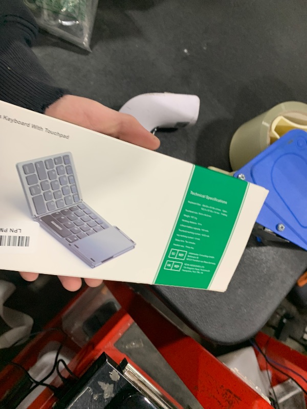 Photo 1 of Samsers Foldable Bluetooth Keyboard with Touchpad - Portable Wireless Keyboard with Holder, Rechargeable Full Size Ultra Slim Pocket Folding Keyboards for Android Windows iOS Tablet & Laptop - Pink