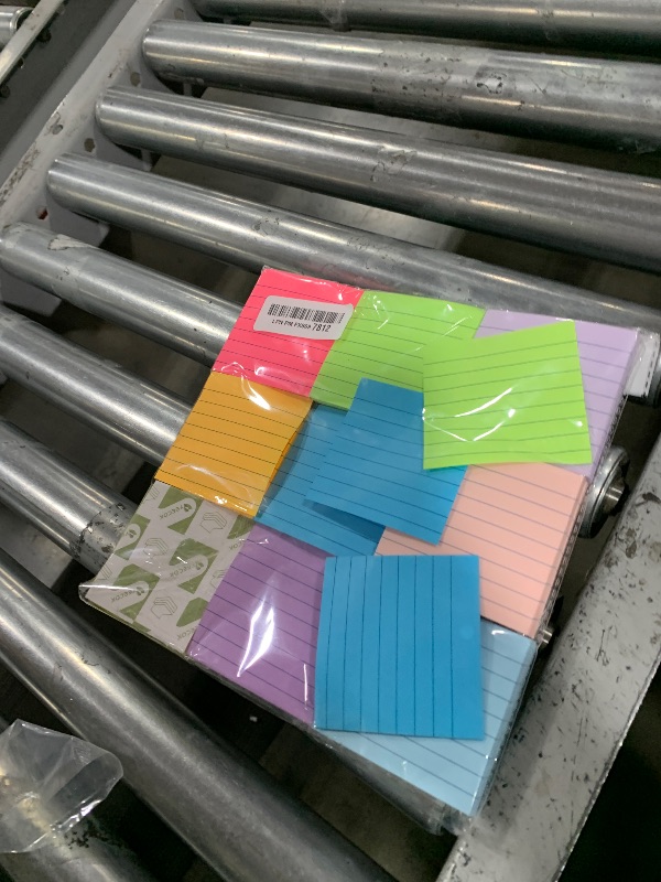 Photo 1 of (18 Pads) Lined Sticky Notes 3x3 in Bright Ruled Post Stickies Colorful Super Sticking Power Memo Pads