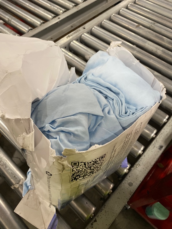 Photo 1 of Cottingon 4 Piece Flex Head King Sheet Set, Top 34 Inch Split Sheets for Sleep Number Adjustable Beds, Soft Breathable 100% Egyptian Cotton, Fits Upto 16" Deep Mattress 78"X80"+ 34", Light Blue