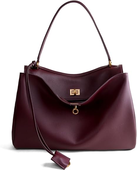 Photo 1 of hedexe Genuine Leather Tote Bag for Women: Soft Cowhide Shoulder Handbags for Ladies - Satchel Purse for Travel Work(Large)