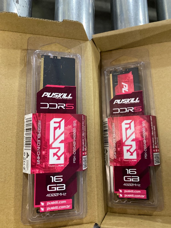 Photo 1 of PUSKILL DDR5 RAM 32GB Kit (2x16GB) 4800MHz CL38 Desktop Memory - Plug & Play for Intel & AMD Ryzen 7000