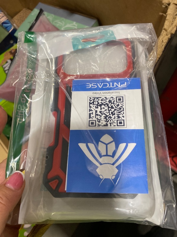 Photo 1 of FNTCASE for iPhone 17 Pro Case: Military Grade Drop Proof Protection Mobile Cover with Kickstand | Matte Textured Rugged Shockproof TPU | Protective Sturdy iPhone 17 Pro Phone Cases - Red