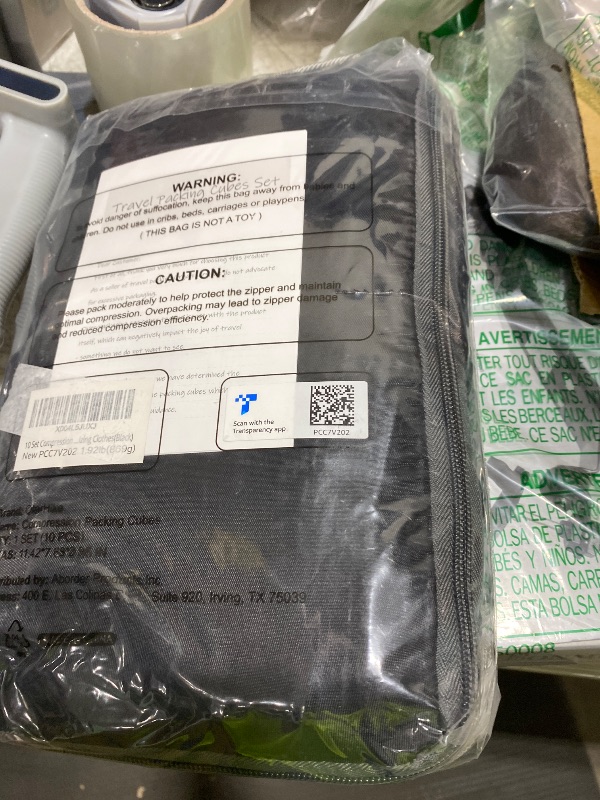 Photo 1 of 10 Set Compression Packing Cubes for Travel Essentials,Compressible Expandable Packing Cubes for Suitcase,OlarHike Luggage Organizer Bags for Travel,Handy Helper for Organizing Clothes(Black)