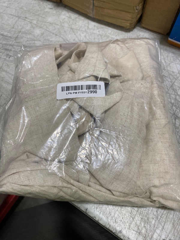 Photo 1 of Bofan Casual Linen Beige Men's 2 PCS Suits Wedding Suits Slim Fit Groomsmen Tuxedos Prom Waistcoat Summer Linen Vest+Pant XL