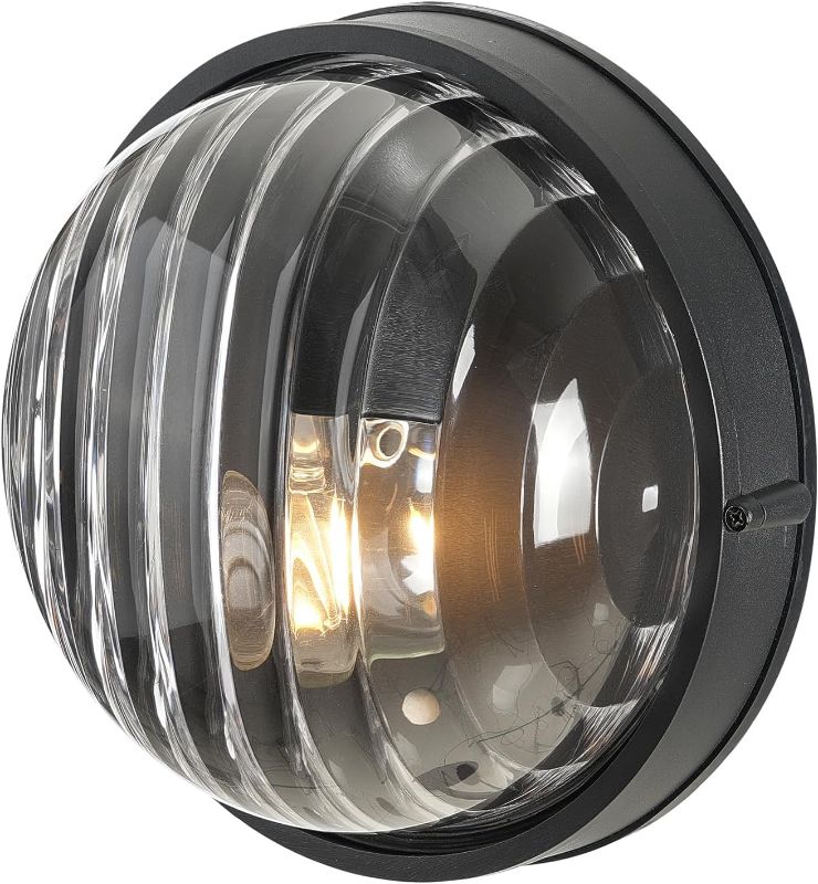 Photo 1 of 10 Inch Bulkhead Outdoor Wall Light Aluminum Outdoor Light Fixture with Thickened Clear Glass Waterproof Outdoor Lighting for Porch Basement Balcony or Sauna Room E26 Socket UL Listed