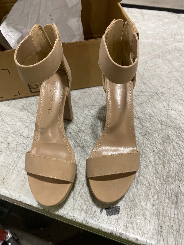 Photo 1 of Shoe Land Chunky Platform Heels for Women – 4 Inch Block Heeled Sandals with Ankle Strap, Open Toe Dressy Strappy High Heels for Wedding, Party & Formal Events 6