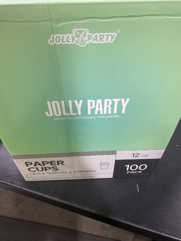 Photo 1 of [100 Pack] 12 oz Paper Coffee Cups, Disposable Paper Coffee Cup with Lids, Sleeves, and Stirrers, Hot/Cold Beverage Drinking Cup for Water, Juice or Tea, Suitable for Home, Shops and Cafes