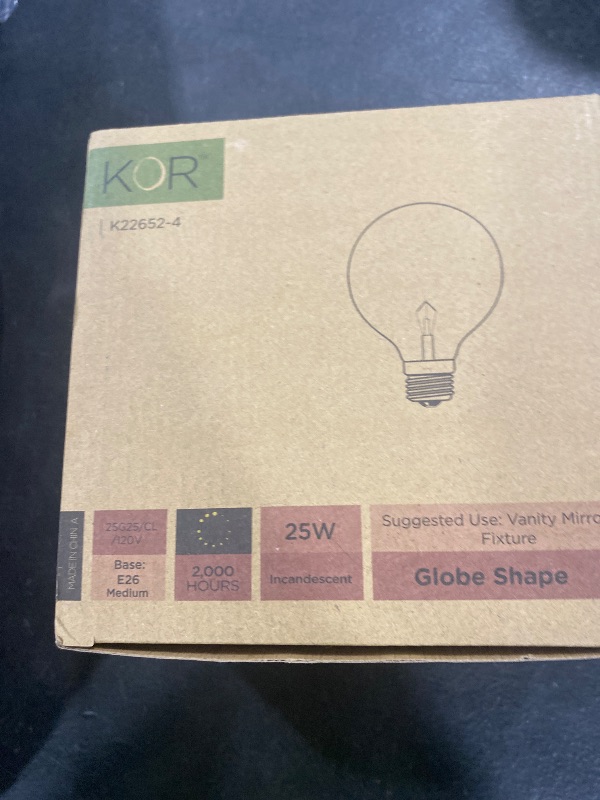 View 2 of (4 Pack) G25 Globe Light Bulbs – 25W Incandescent, 2700K Soft White, E26 Base, Dimmable – Crystal Clear Vanity Bulbs for Bathroom, Mirror, Pendant Fixtures
