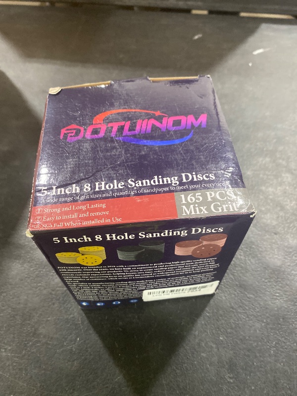 Photo 1 of POTUINOM 165 PCS 5 Inch Sanding Discs,Round Hook and Loop Sandpaper for Random Orbital Sander 40 60 80 120 150 240 320 400 600 Grit