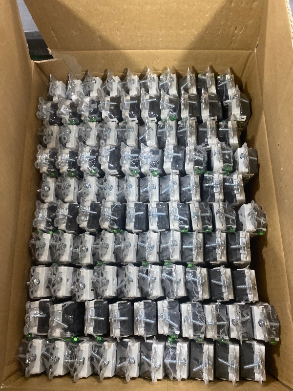 Photo 1 of (100 Pack) CML 15 Amp Decor Wall Receptacle Outlet, Child-Safe Tamper Resistant (TR), 15A/125V, Standard Decorator Electrical Outlet, UL Listed, White