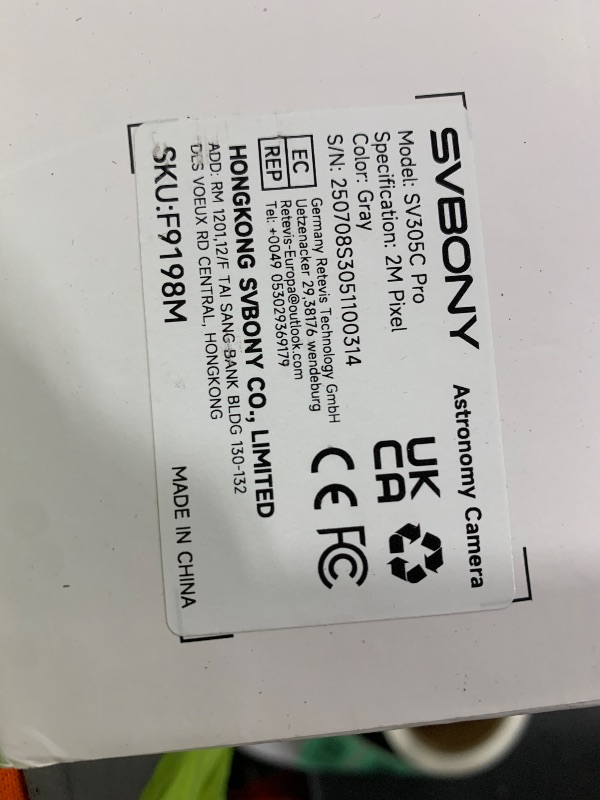 Photo 1 of SVBONY SV305C Pro Telescope Camera, USB 3.0 High-Speed Transmission, 2MP IMX662 Sensor 128MB DDR Buffer, 1.25" CMOS Astrophotography Camera, Electronic Telescope Eyepiece for Astrophotography