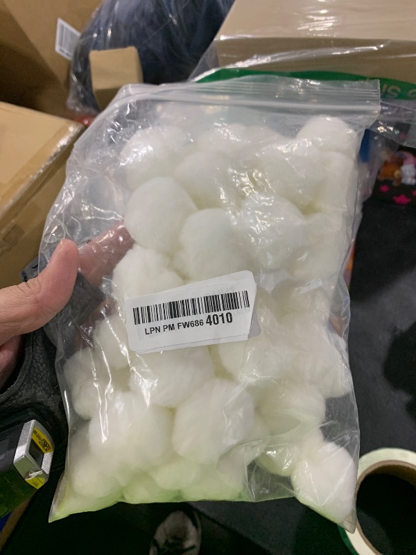 Photo 1 of 1.5 inch White Craft Pom Poms 50 Pieces