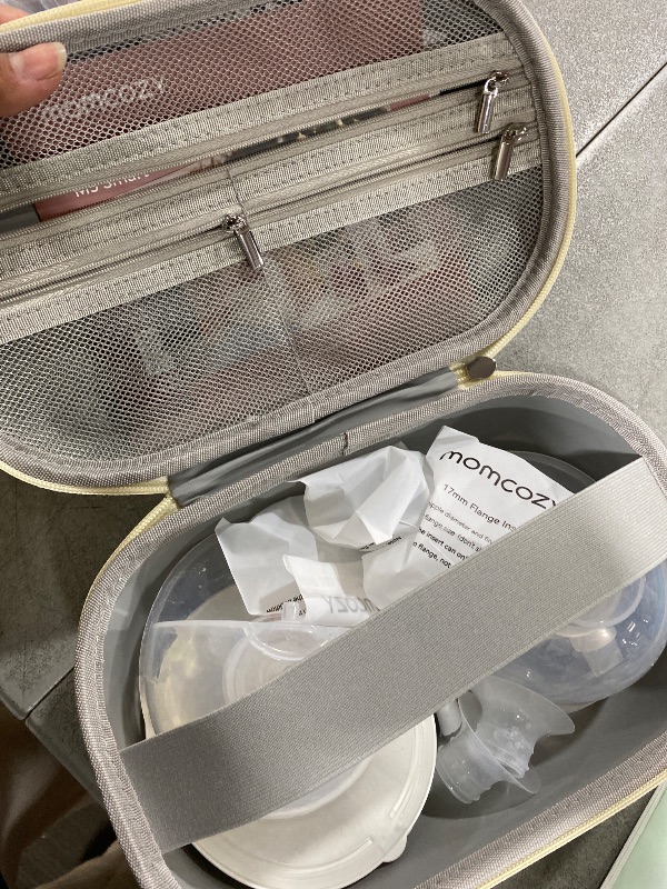 Photo 1 of Momcozy M5 Smart APP Controlled Wearable Breast Pump, Hands-Free Wireless Electric Pump, 3 Modes 9 Suction Levels, BPA-Free, Portable Lightweight, 24mm Flange, 2-Pack Quill Gray