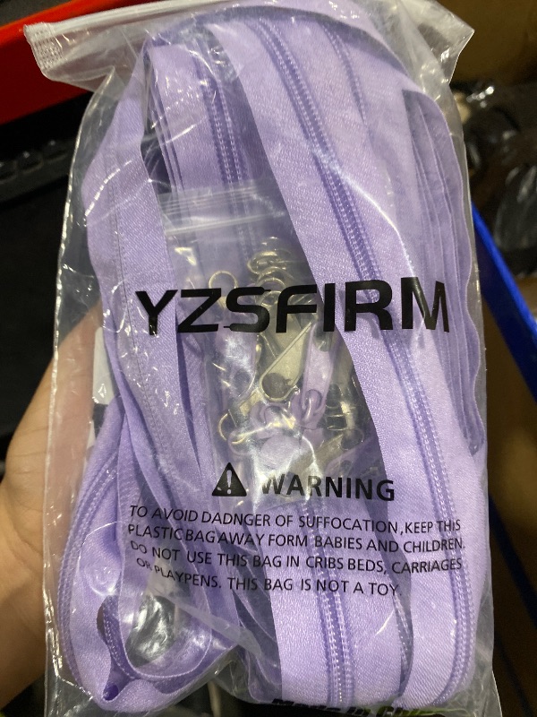 View 2 of #5 Nylon Zipper Tape for Sewing: YZSFIRM 10 Yards Purple by The Yard Nylon Coil Zippers for DIY Sewing Craft with 10 Bulk Metal Zipper Slider and 10 Double Slider