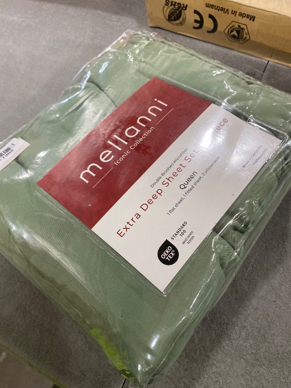Photo 1 of Mellanni Extra Deep Queen Sheets - 4 PC Iconic Collection Bedding - Hotel Luxury, Ultra Soft, Cooling Bed Sheets - Wrinkle, Fade, Stain Resistant (Queen, Sage)