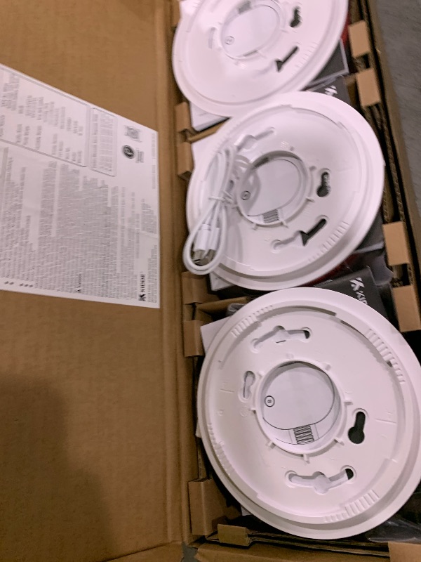 Photo 1 of Kidde  And Carbon Monoxide Detector, Hardwired with 10-Year Battery Backup, LED Status Lights, Interconnected, 85 dB Alarm, 5 inches, 3-Pack