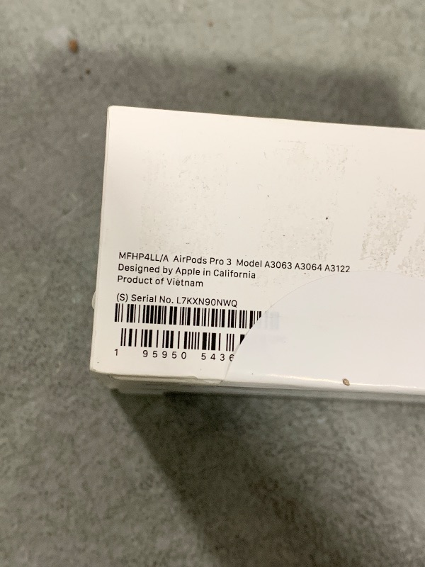 Photo 1 of Apple AirPods Pro 3 Wireless Earbuds, Active Noise Cancellation, Live Translation, Heart Rate Sensing, Hearing Aid Feature, Bluetooth Headphones, Spatial Audio, High-Fidelity Sound, USB-C Charging