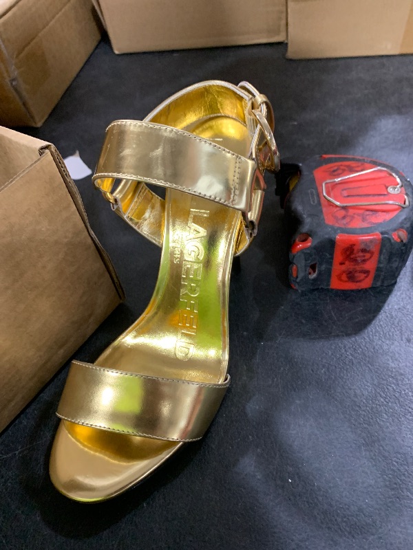 Photo 1 of  Women's Platform Stiletto Heeled Sandals Open Toe Ankle Strap High Heels Party Wedding Dress Shoes(8")