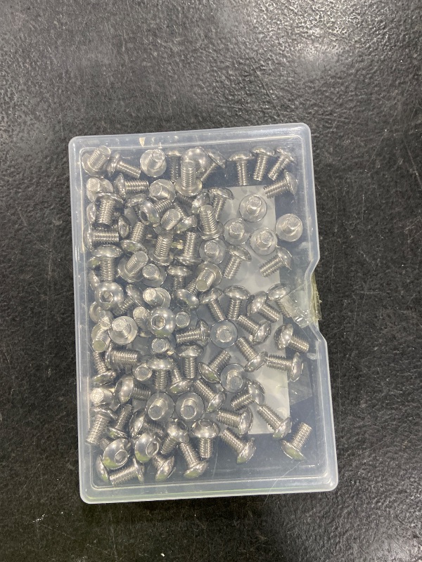 Photo 1 of 100Pcs M5 x 8mm Button Head Socket Cap Bolts Screws,304 Stainless Steel 18-8,Fully Threaded,with Spanner Allen Hex Drive, for Furniture,Water Pump,Light Fixture