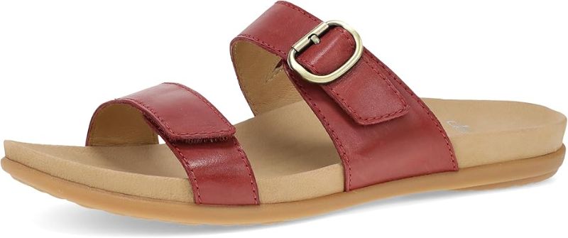 Photo 1 of Dansko Justine Adjustable Sandal for Women - Leather Linings and Uppers for All-Day Comfort - Dual-Density EVA Footbed and Lightweight Rubber Outsole for Long-Lasting Wear
