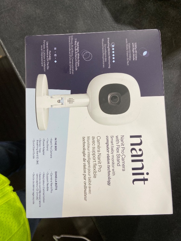 Photo 1 of Nanit Pro Smart Baby Monitor & Flex Stand - 1080p Wi-Fi Video Camera, Sensor-Free Sleep & Breathing Motion Tracker, 2-Way Audio, Sound/Motion/Cry Notifications, Night Vision, and Breathing Band