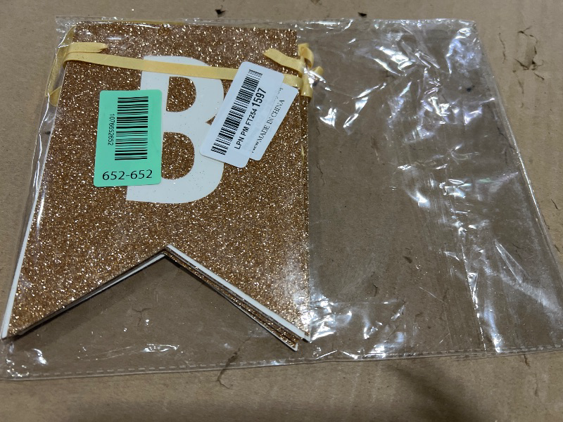 Photo 1 of 
Netnology Pre-Strung Gold Happy Birthday Banner Decorations,12 ft No DIY Gold Glitter Birthday Party Banner Sign Decor for Women Men Girl Boy Party Supplies