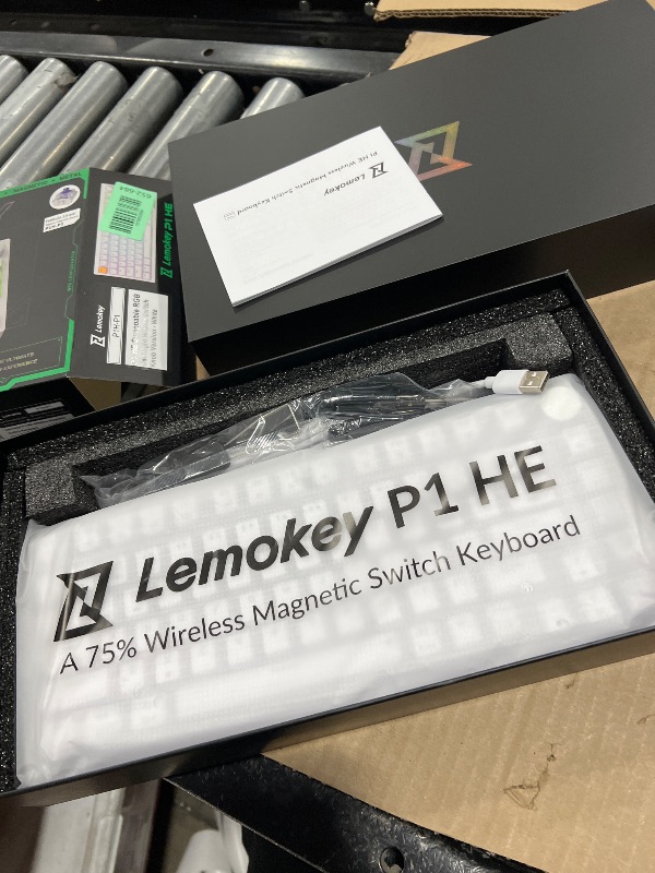 Photo 1 of LEMOKEY P1 HE 75% Wireless Custom Mechanical Gaming Keyboard with Gateron Double-Rail Magnetic Switches Knob Version, QMK 2.4 GHz Bluetooth 5.2 RGB Backlight Compatible with Mac Windows Linux-White