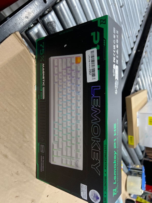 Photo 1 of LEMOKEY P1 HE 75% Wireless Custom Mechanical Gaming Keyboard with Gateron Double-Rail Magnetic Switches Knob Version, QMK 2.4 GHz Bluetooth 5.2 RGB Backlight Compatible with Mac Windows Linux-White