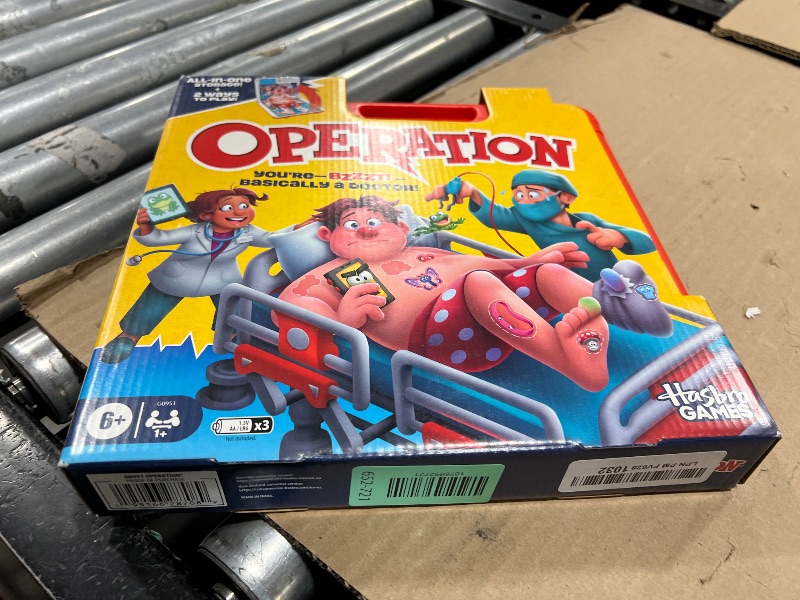 Photo 1 of Operation Electronic Board Game with All-in-One Carrying Case | 2 Ways to Play | Ages 6+ | 1+ Players | 10 Mins. | Fun Kids Games