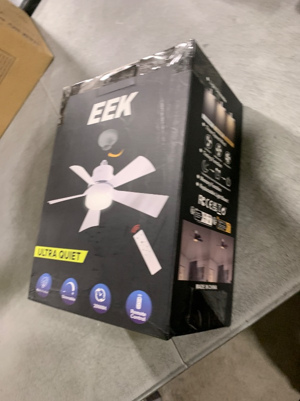 Photo 1 of EEK Socket Fan Light with Ultra Quiet Design, 20.5? Ceiling Fans with LED Lights and Remote,Screw in Fan Light for E26/E27,3Speeds 3Colors 3000-6500K,1200 (Black)