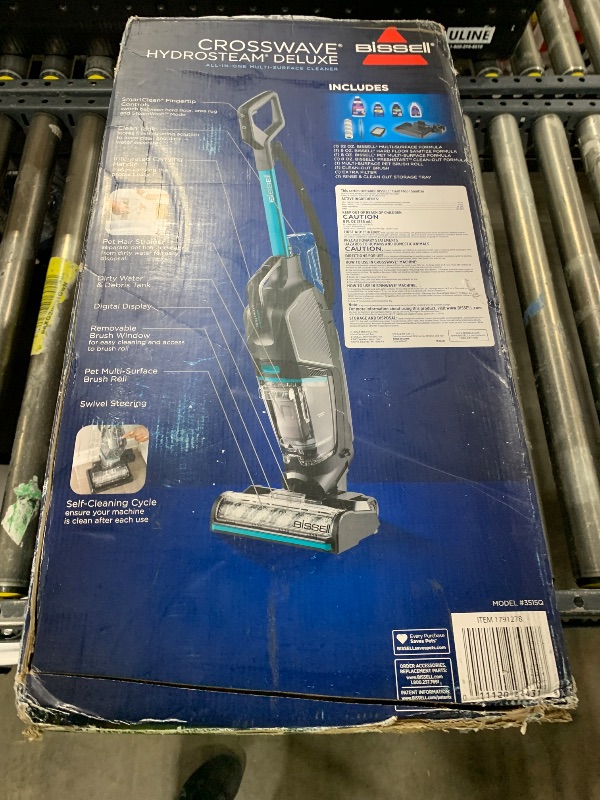 Photo 1 of Bissell CrossWave HydroSteam Deluxe Wet Dry Vac, Multi-Purpose Vacuum, Wash, and Steam, Formula Included, Blue, 3515Q
