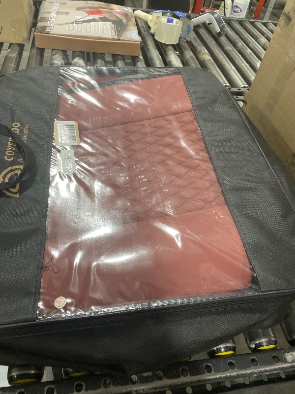 Photo 1 of Coverado Car Seat Covers Full Set, Red Seat Covers for Car with Lumbar Support, Nappa Leather Seat Covers Waterproof Car Seat Protectors Universal Fit for Most Cars SUV Trucks