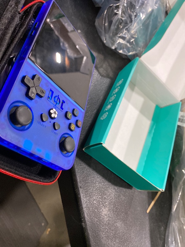 Photo 1 of R36MAX Retro Handheld Game Console, Retro Gaming Console with 64G Built-in 18000+ Classic Games, 4.0 Inch 720x720 IPS Screen, Portable Handheld Linux System, 4000mAh Battery (Blue)