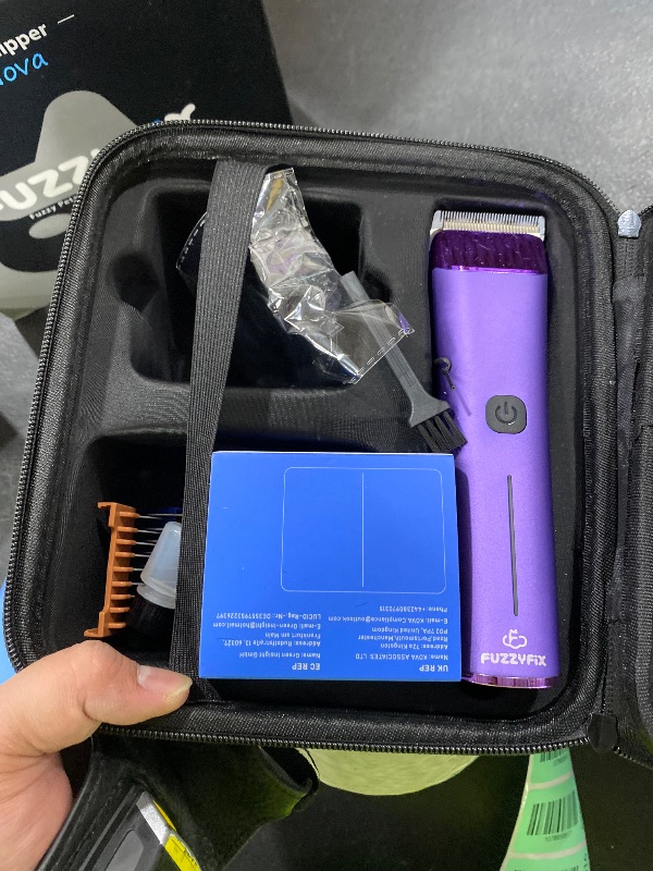 Photo 1 of FuzzyFix Professional Dog Grooming Clipper with Replacement Blade, 5-in-1 Adjustable A5 Blade Cordless Pet Grooming Kit 2 Speed Trimmer Hair Shaver with Detachable Metal Combs Nova for Animal Horse