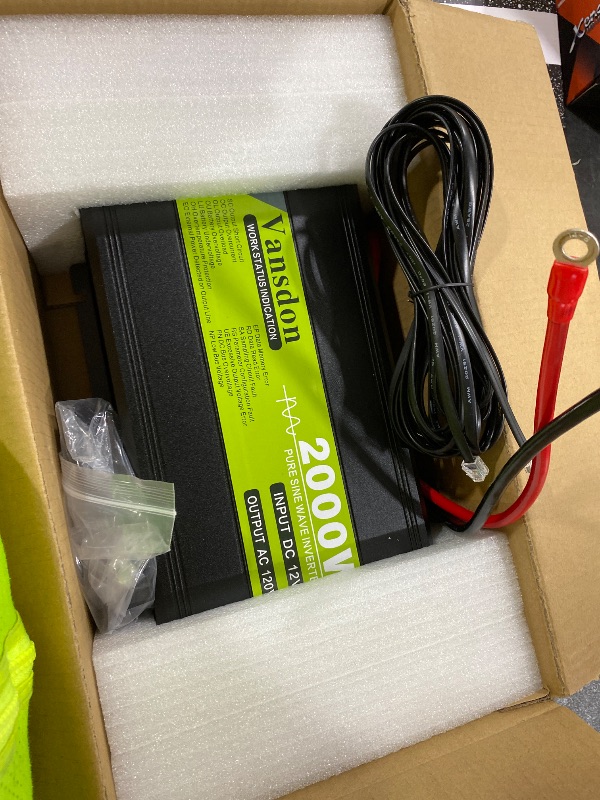 Photo 1 of Vansdon 2000W Pure Sine Wave Inverter 12V DC to 120V AC Inverters for RV,Truck, Solar, Home, Off-Grid, Car Power Inverter with LCD Display, 3 AC Outlet, 30W USB-C, USB, Remote Control, Surge 4000W