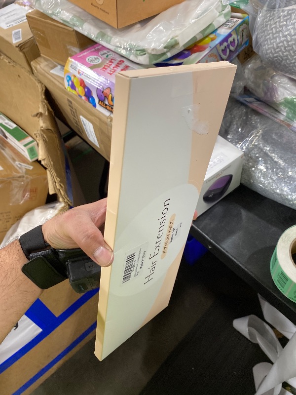 Photo 1 of SARLA Invisible Wire Hair Extensions with 3 Clips Long Wavy Curly Synthetic Hairpiece for Women Adjustable Transparent Headband 18 Inch Sand