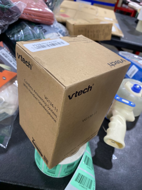 Photo 1 of [New] VTech VG134-11 DECT 6.0 Cordless Home Phone with Bluetooth Connection, Digital Answering Machine, Backlit Display,Full Duplex Speakerphone, Caller ID/Call Waiting,1000 ft Range (Black)