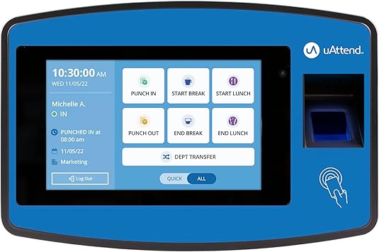 Photo 1 of uAttend NX2500 Biometric Fingerprint, RFID, PIN Time Clock for Small Business – Cloud-Based Attendance System with Optional Payroll Integration – All-in-One System