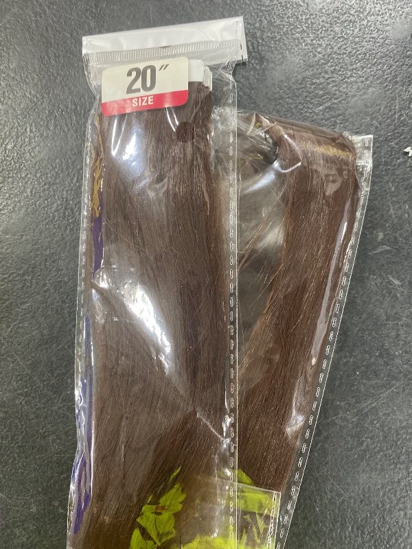 Photo 1 of #33 Reddish Brown Tape in Hair Extensions Human Hair,Copper Red Straight Remy Human Hair Extensions,20 Inch 45g 10 Pcs,Skin Weft Seamless Invisible, Silky Straight with Thick Ends, Remy Human Hair