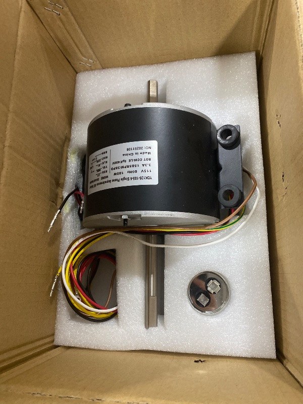 Photo 1 of 3315332.005, 3315332.005 Fan Motor Replacement genteq F48AF70A61, Dometic Brisk Air II Fan Motor, OEM Replacement for Dometic 3315332.005-1/4 HP, 3-Speed