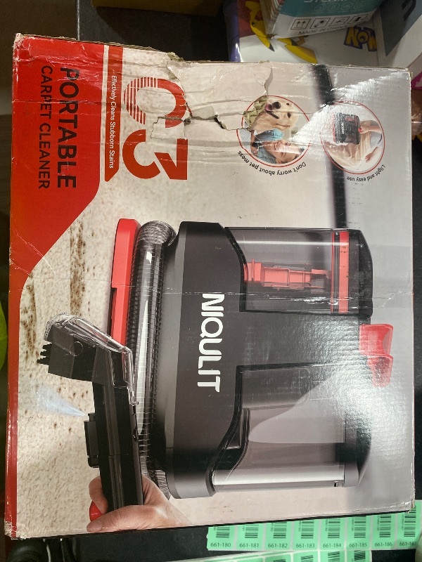 Photo 1 of Portable Carpet and Upholstery Cleaner, 15Kpa Spot Cleaner Machine for Pets, Furniture Cleaner for Sofa, Area Rugs, Couch and Car, Carpet Cleaning Machine with Dual Brush Heads & Self-Cleaning System