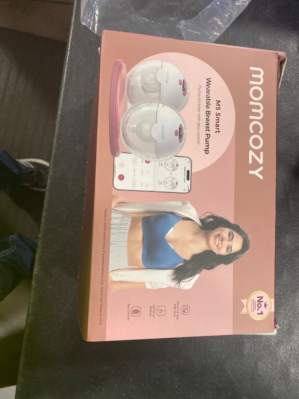 Photo 1 of Momcozy M5 Smart APP Controlled Wearable Breast Pump, Hands-Free Wireless Electric Pump, 3 Modes 9 Suction Levels, BPA-Free, Portable Lightweight, 24mm Flange, 2-Pack Cozy Red
