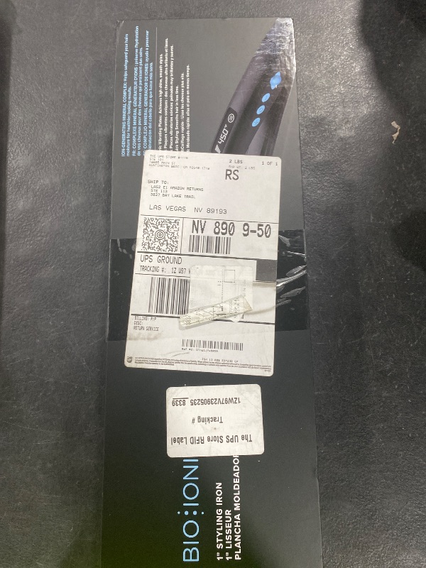 Photo 1 of Bio Ionic 10X Styling Iron, Hair Straightener with 1" Sonic Vibrating Plates, Flat Iron with Ion Generating Mineral Complex, Versatile Styler for Wavy & Straight Hairstyles, Black