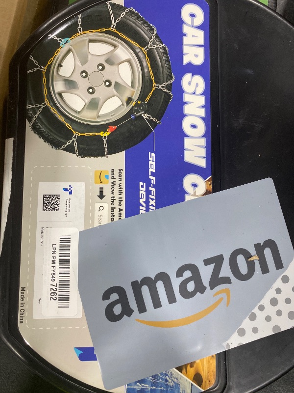 Photo 1 of Snow-Chains Auto Fixing 1 Min Quick Fit Easy Installation Tire-Chains, Portable Reusable Universal Emergency Tire Traction Chain for Passenger Car, Pickup Trucks and SUV - Set of 2