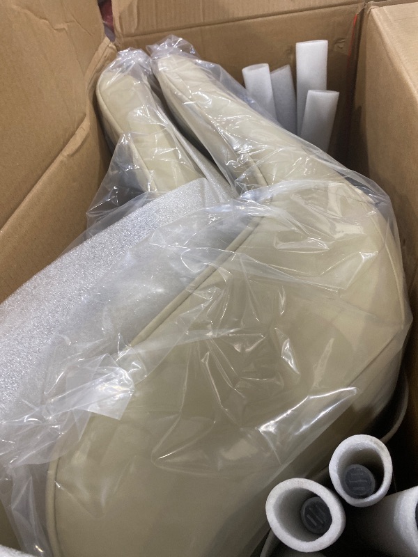 Photo 1 of YOUNUOKE Dining Chairs Set of 2 Mid Century Modern Kitchen Chair Comfortable Upholstered Faux Leather Dinner Chairs for Kitchen Dining Room, Beige