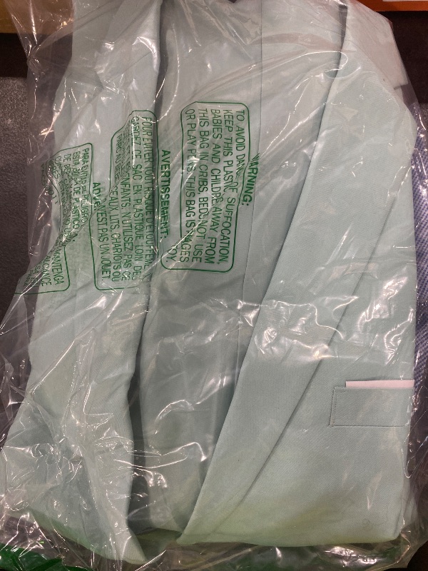 Photo 1 of Men Suits Slim Fit 3 Piece Mint Green Suit Set Business Wedding Dress Tuxedos Groomsmen Prom Blazer Jacket Vest Pants with Tie 3XL