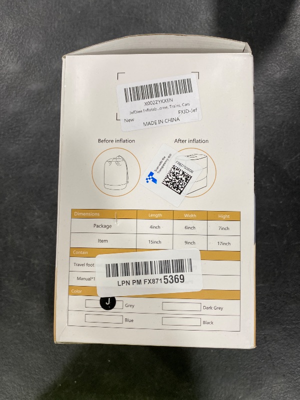 Photo 1 of JefDiee Inflatable Foot Rest Pillow, Kids Airplane Bed, Adjustable 3 Layers Height Leg Rest Pillow, Airplane Travel Essentials Great for Office, Home, Trains, Cars